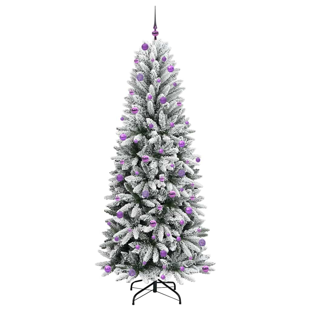 Kunstigt juletræ Hvid 240 cm PVC og plastik og stål og PE