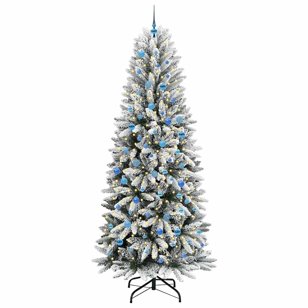 Kunstigt juletræ Hvid 240 cm PVC og plastik og stål og PE