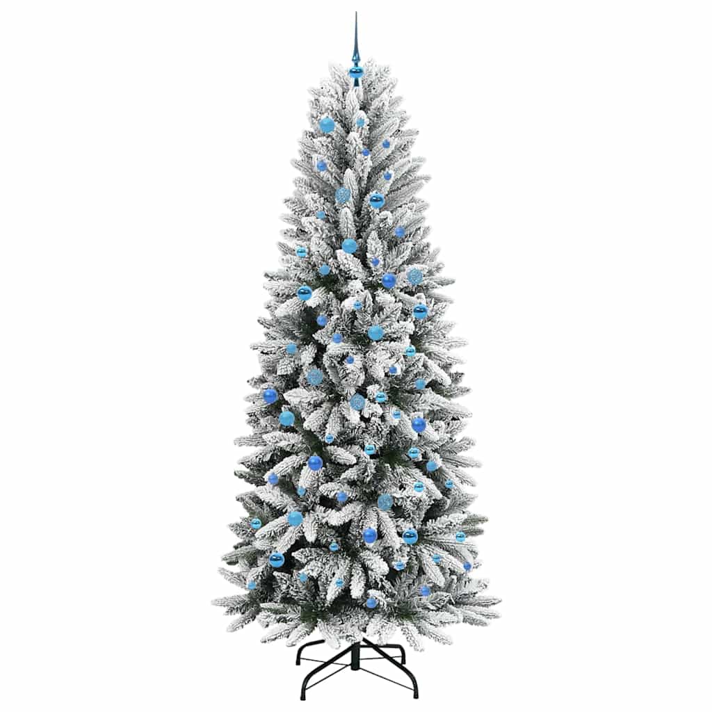 Kunstigt juletræ Hvid 240 cm PVC og plastik og stål og PE