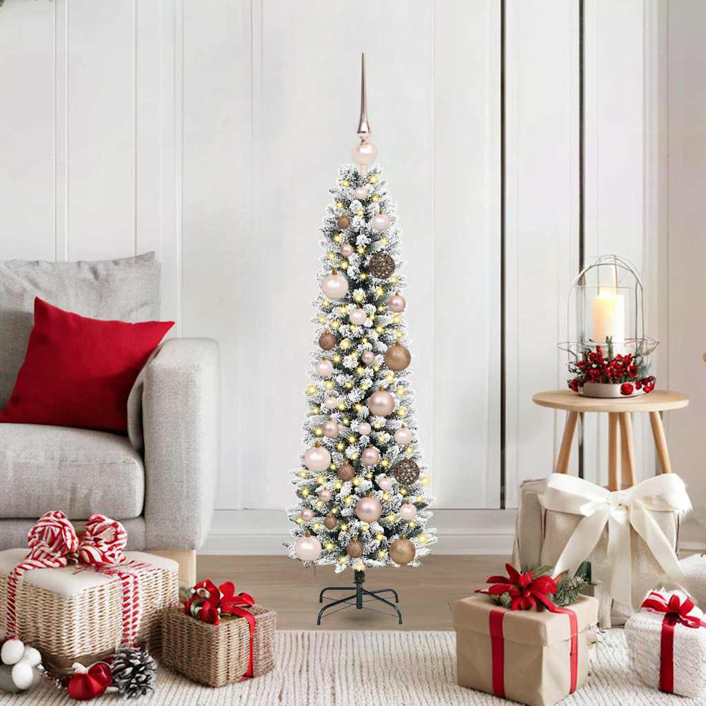 Kunstigt juletræ Hvid 120 cm PVC og metal og plast