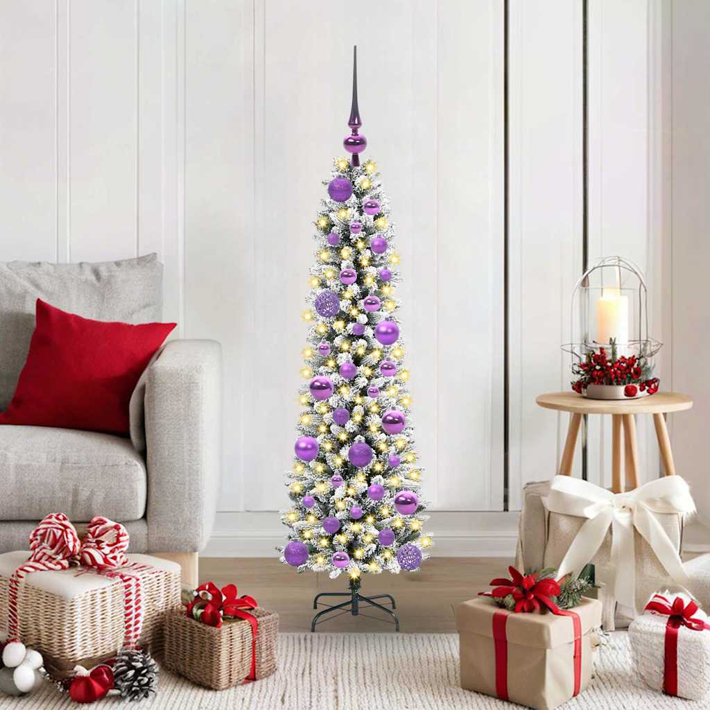 Kunstigt juletræ Hvid 120 cm PVC og metal og plast