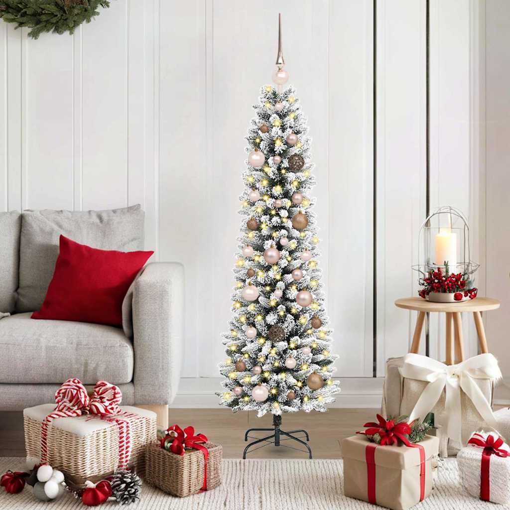 Kunstigt juletræ Hvid 150 cm PVC og metal og plast