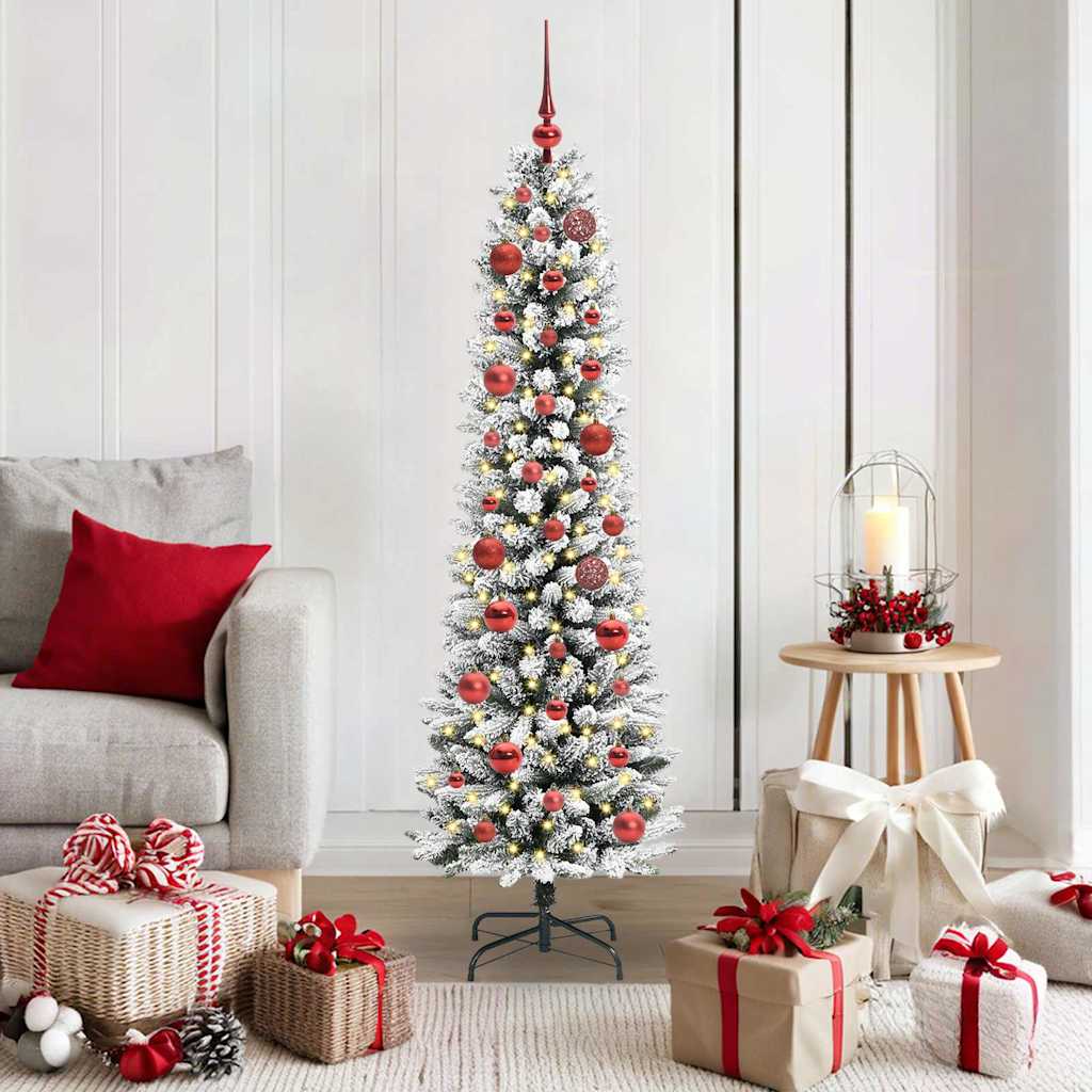Kunstigt juletræ Hvid 150 cm PVC og metal og plast