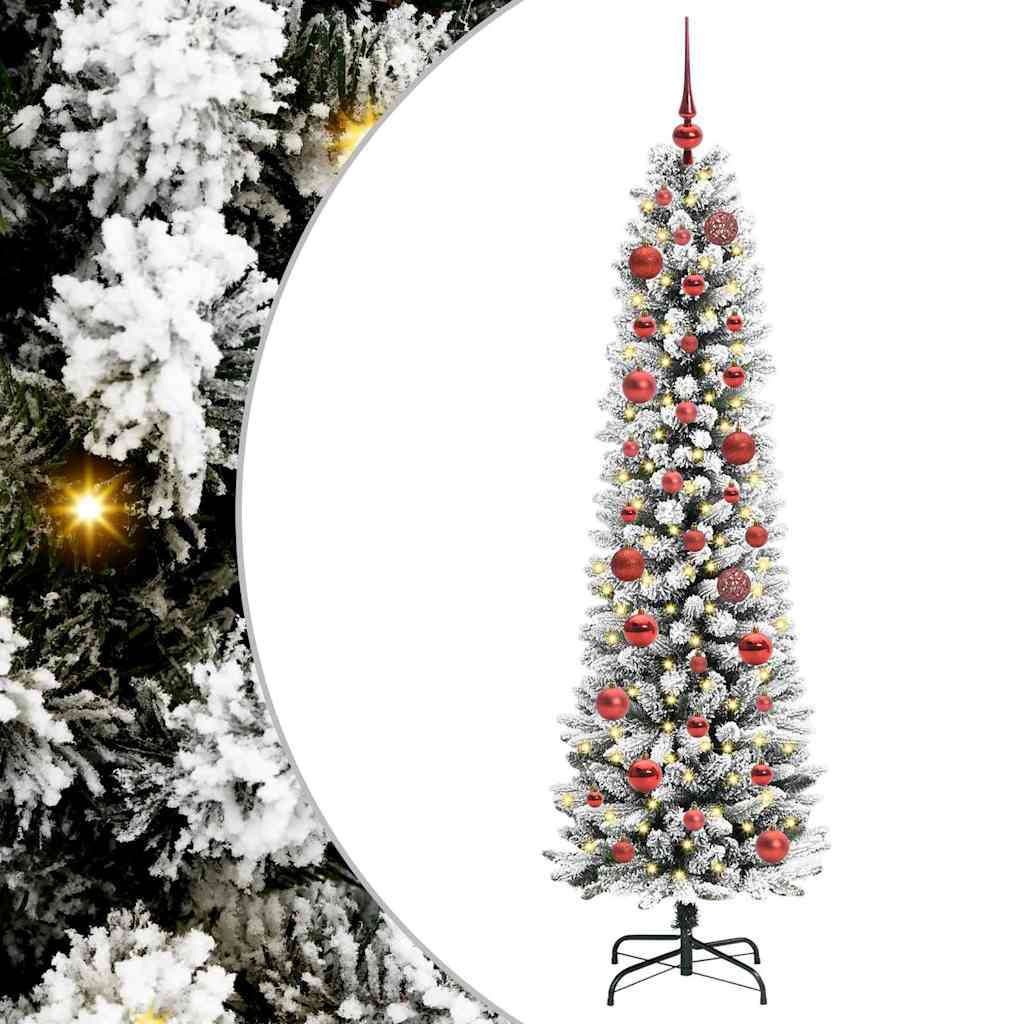 Kunstigt juletræ Hvid 150 cm PVC og metal og plast
