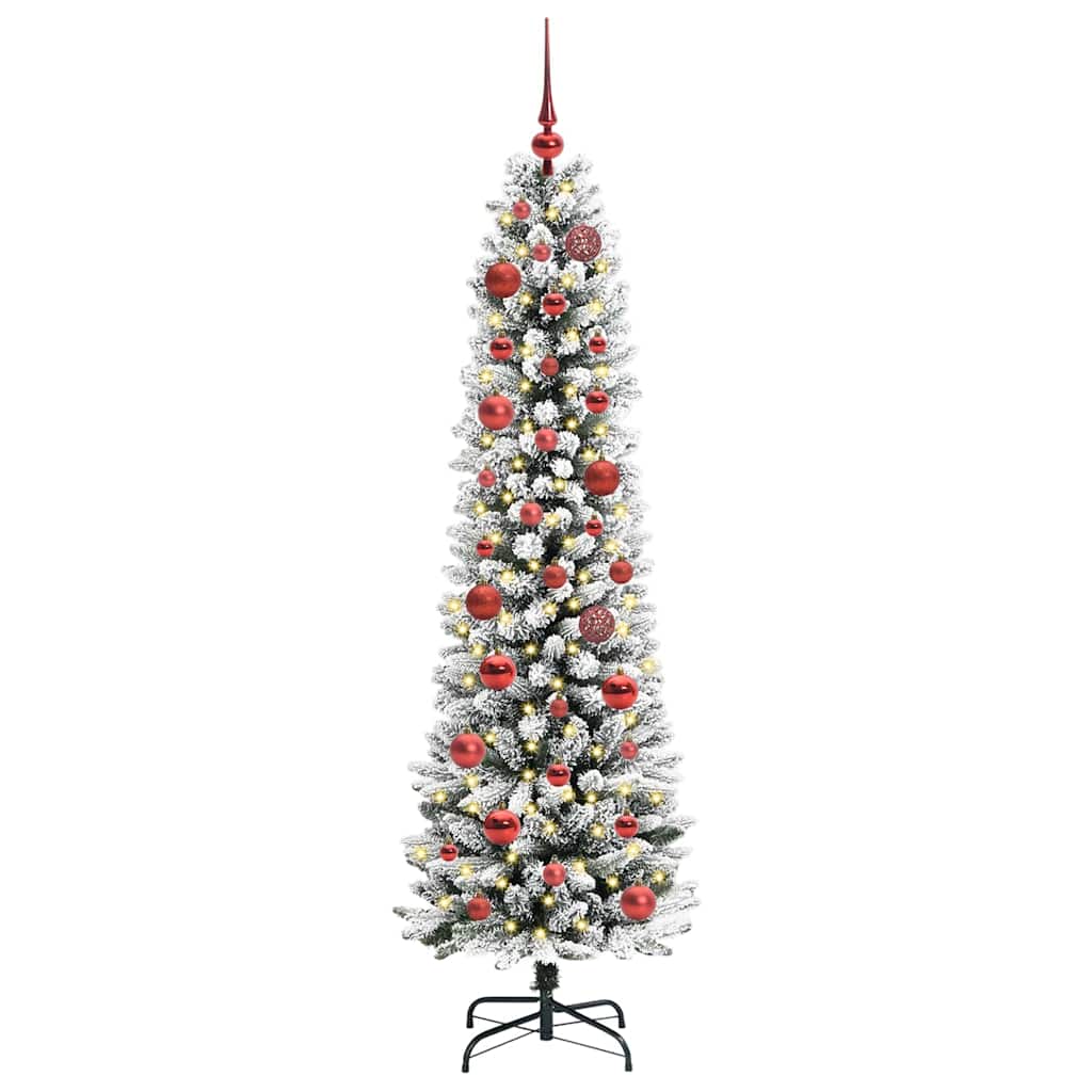 Kunstigt juletræ Hvid 150 cm PVC og metal og plast