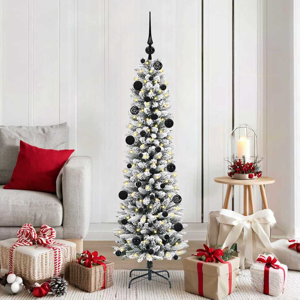 Kunstigt juletræ Hvid 150 cm PVC og metal og plast