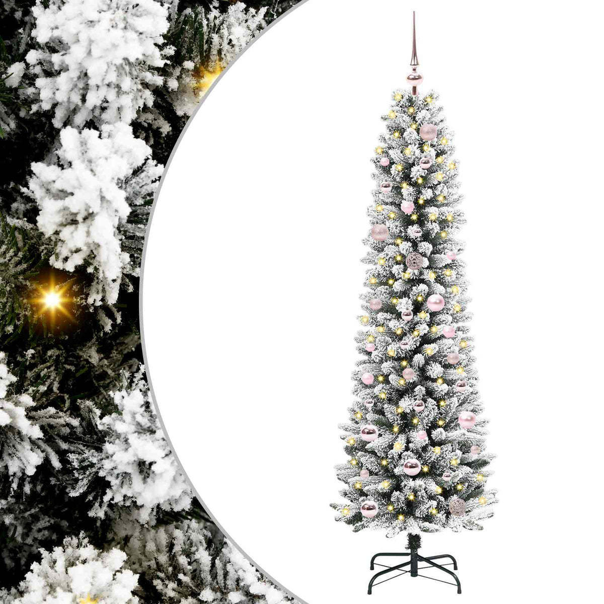 Kunstigt juletræ Hvid 150 cm PVC og metal og plast
