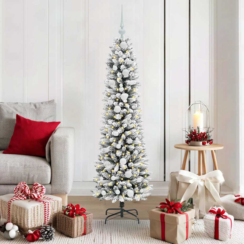 Kunstigt juletræ Hvid 150 cm PVC og metal og plast