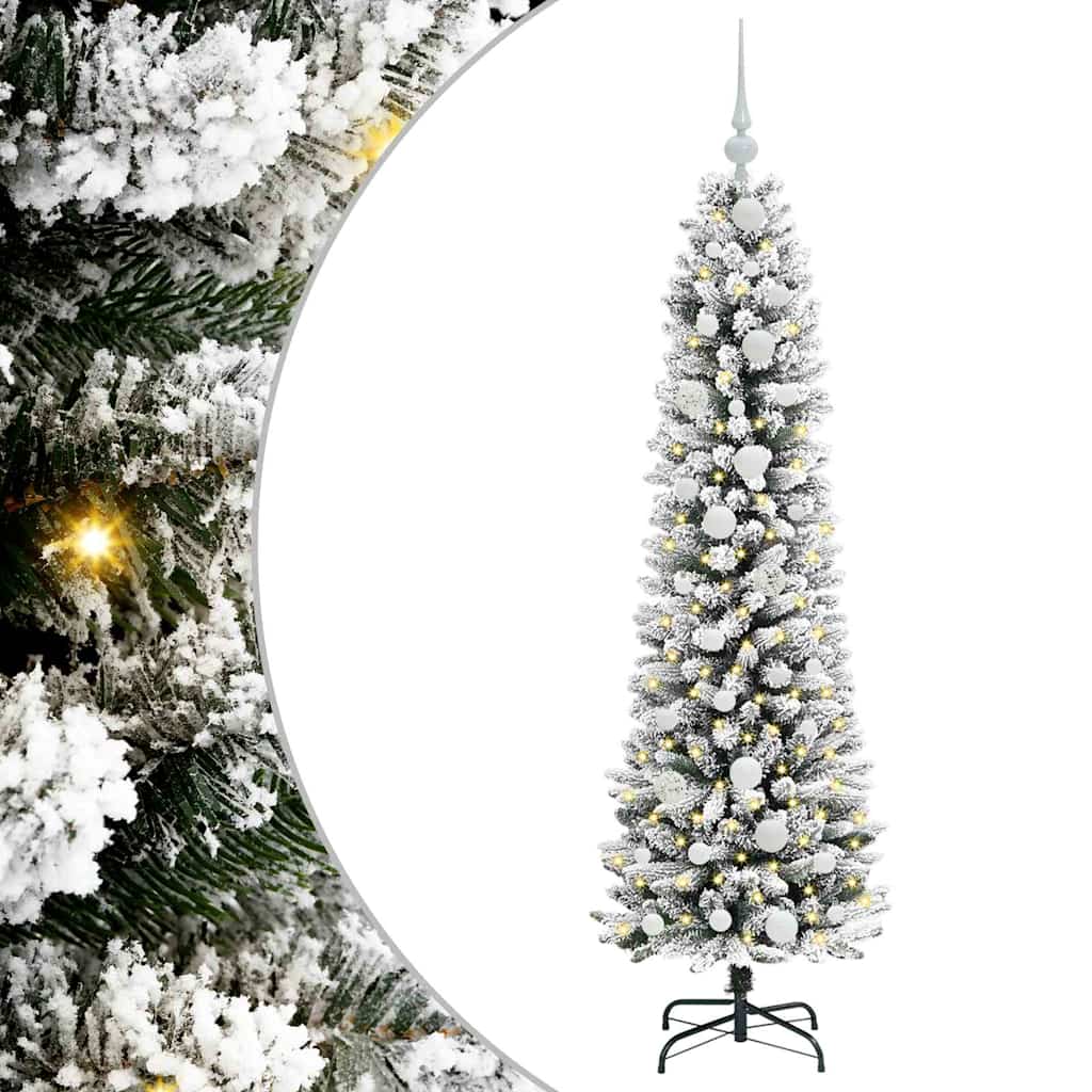 Kunstigt juletræ Hvid 150 cm PVC og metal og plast