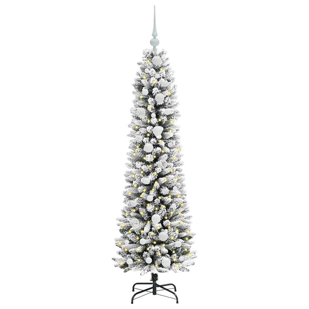 Kunstigt juletræ Hvid 150 cm PVC og metal og plast