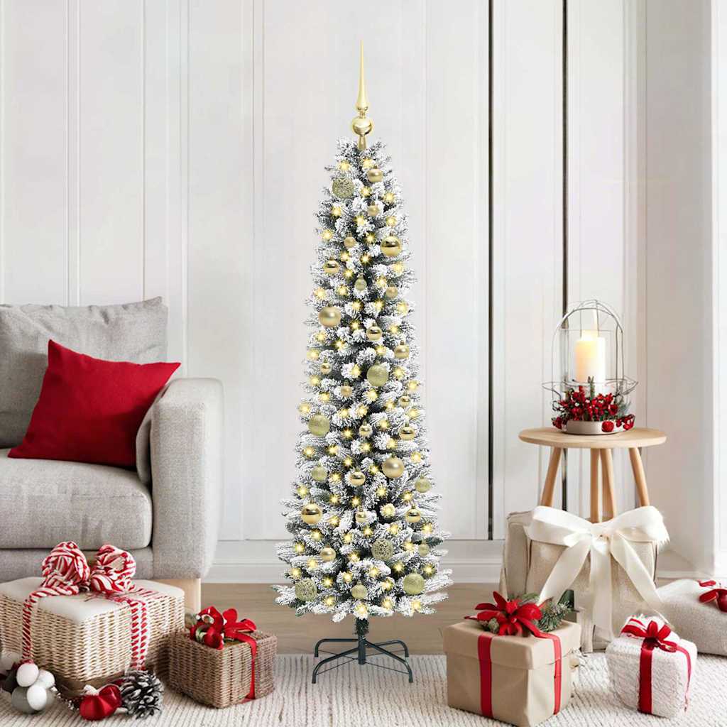 Kunstigt juletræ Hvid 150 cm PVC og metal og plast