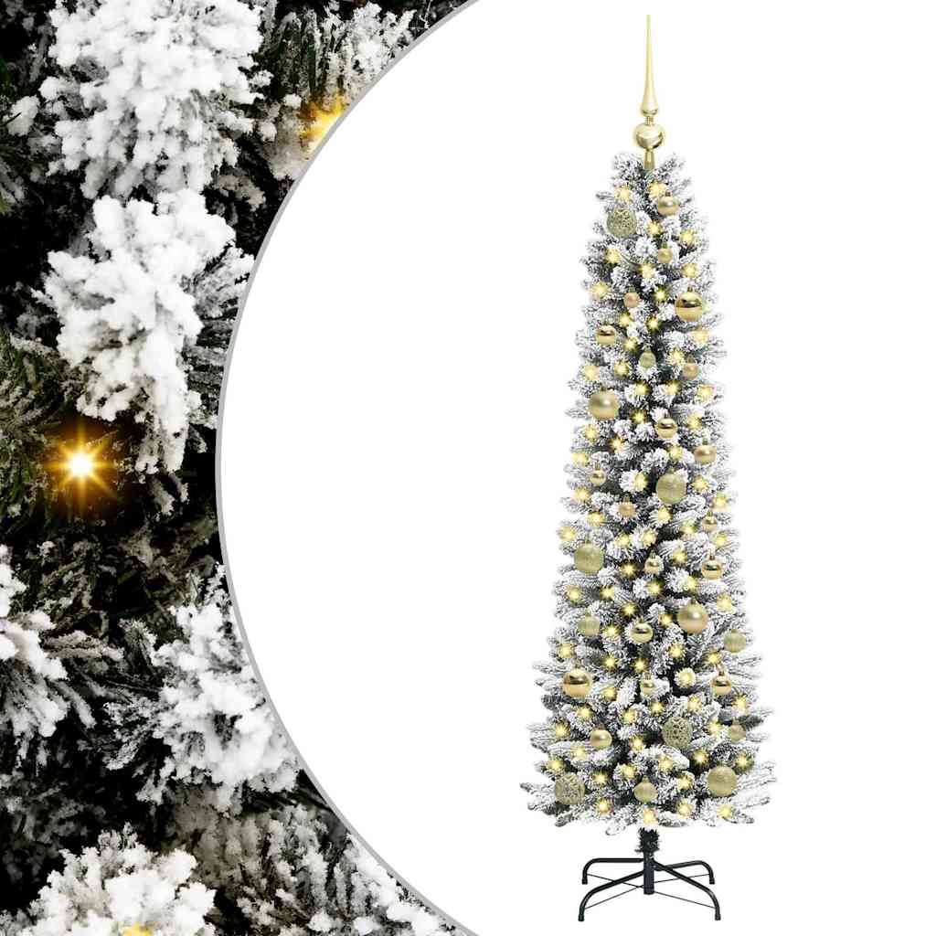Kunstigt juletræ Hvid 150 cm PVC og metal og plast
