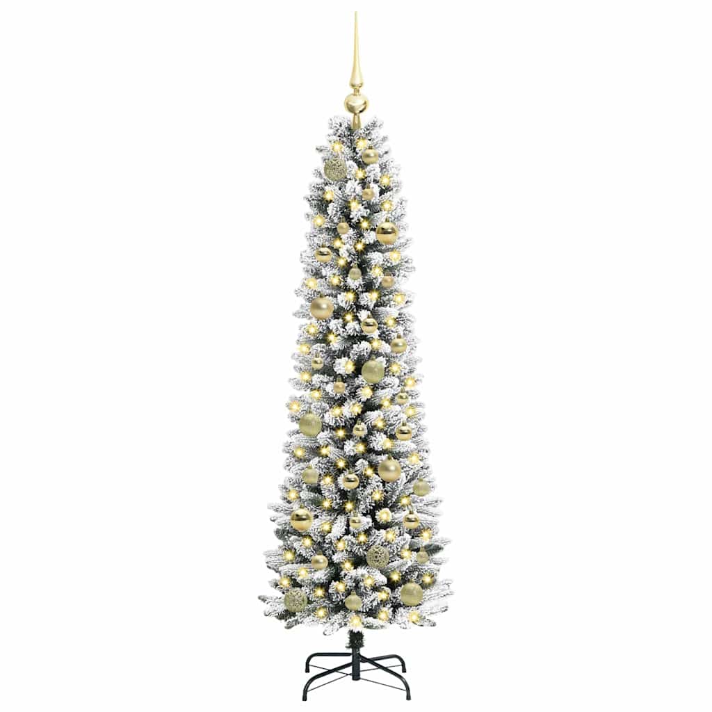 Kunstigt juletræ Hvid 150 cm PVC og metal og plast