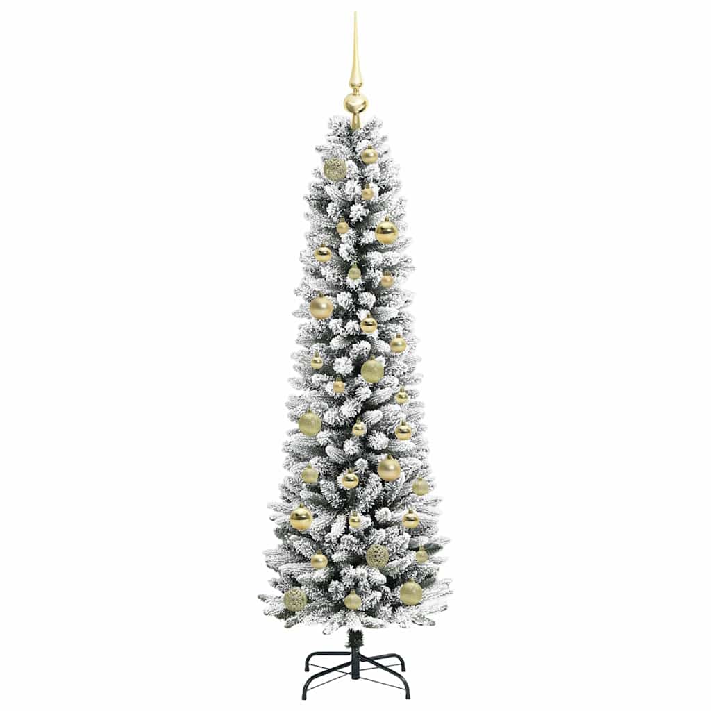 Kunstigt juletræ Hvid 150 cm PVC og metal og plast