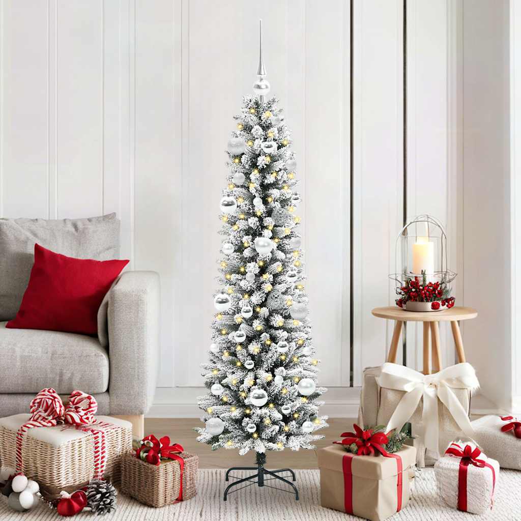 Kunstigt juletræ Hvid 150 cm PVC og metal og plast