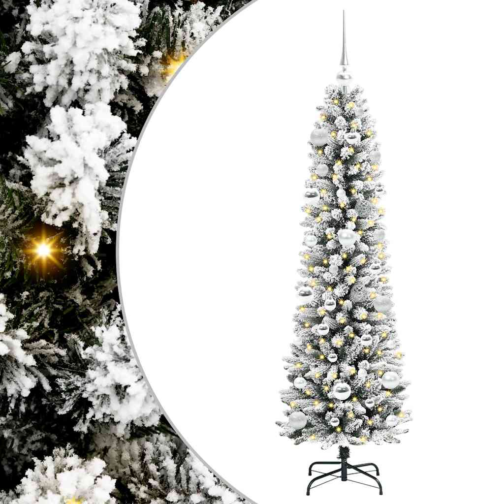 Kunstigt juletræ Hvid 150 cm PVC og metal og plast