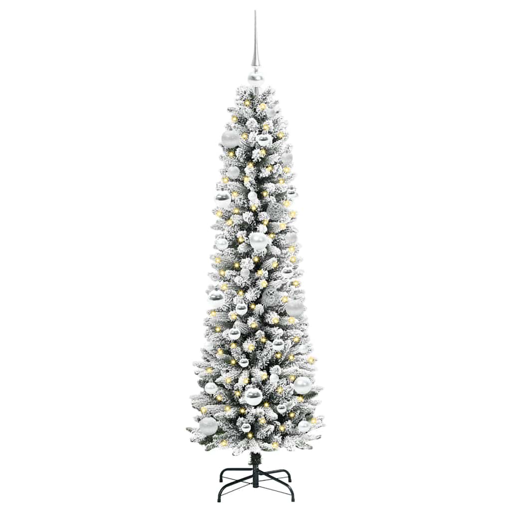 Kunstigt juletræ Hvid 150 cm PVC og metal og plast