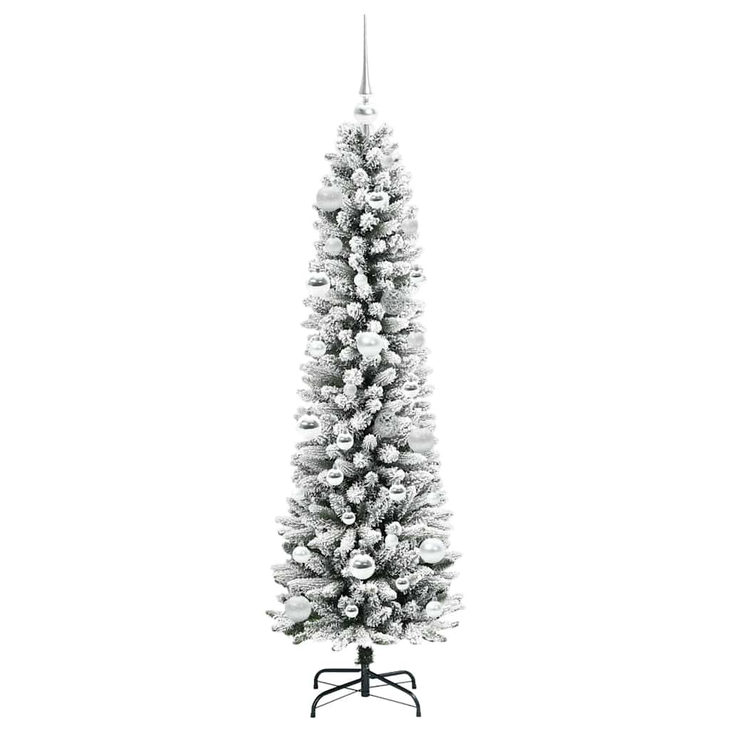 Kunstigt juletræ Hvid 150 cm PVC og metal og plast
