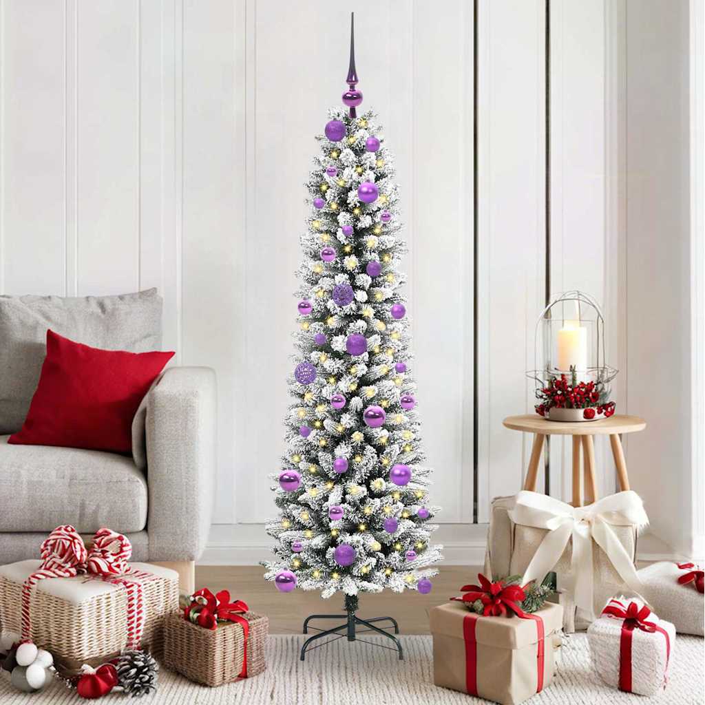 Kunstigt juletræ Hvid 150 cm PVC og metal og plast