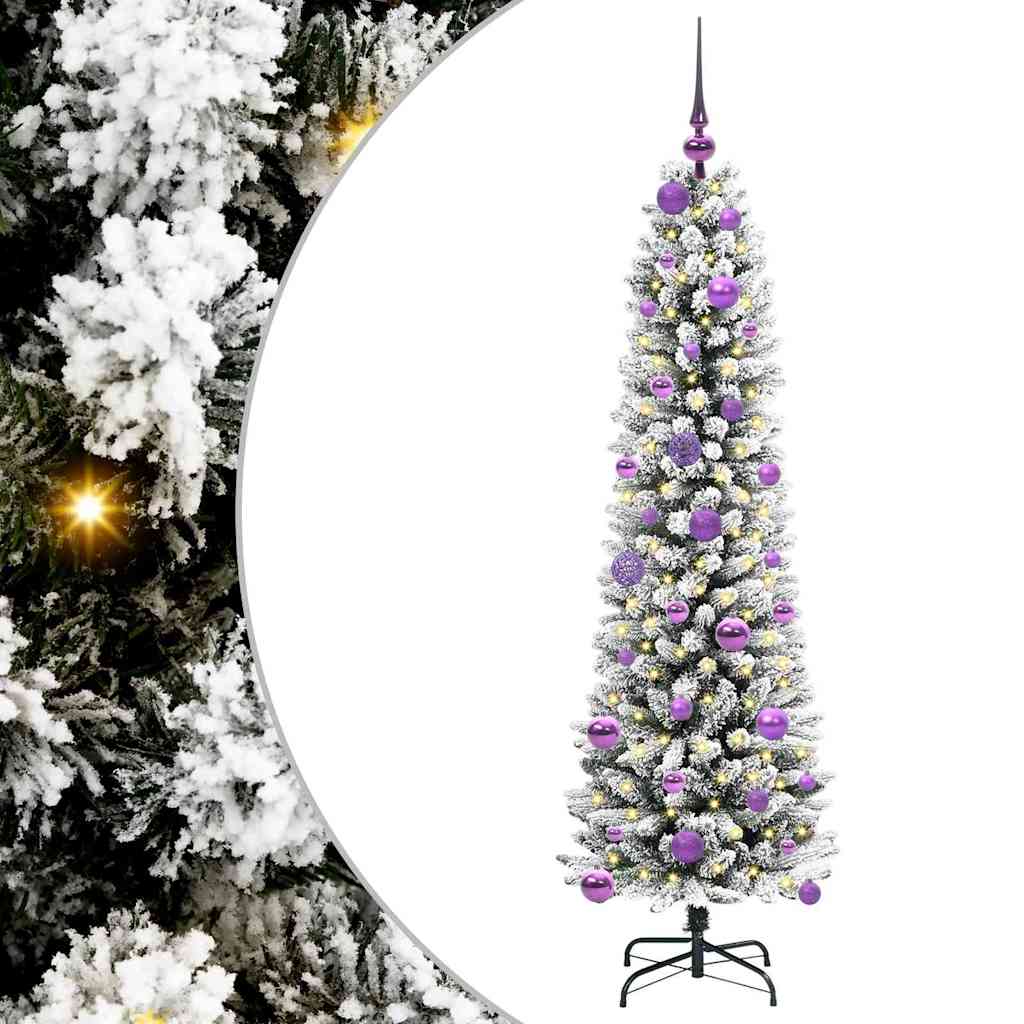 Kunstigt juletræ Hvid 150 cm PVC og metal og plast