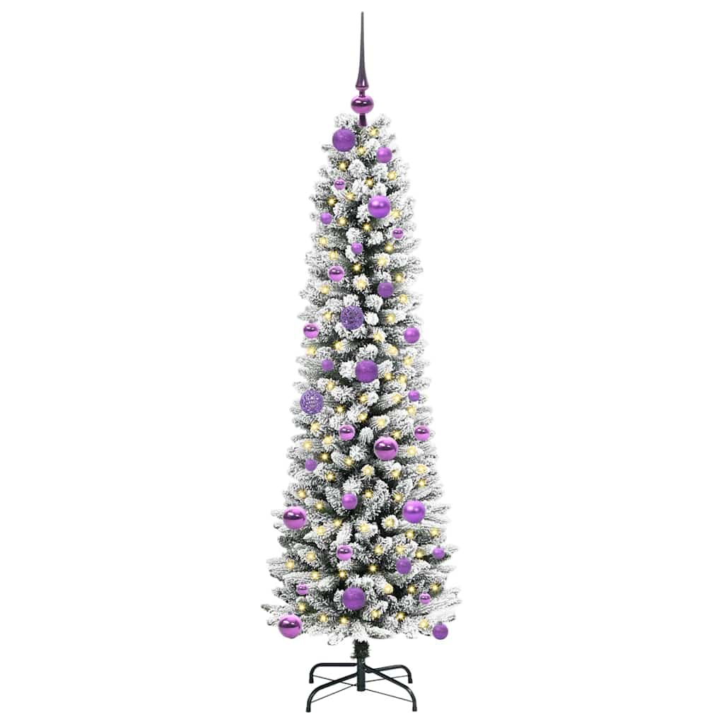 Kunstigt juletræ Hvid 150 cm PVC og metal og plast