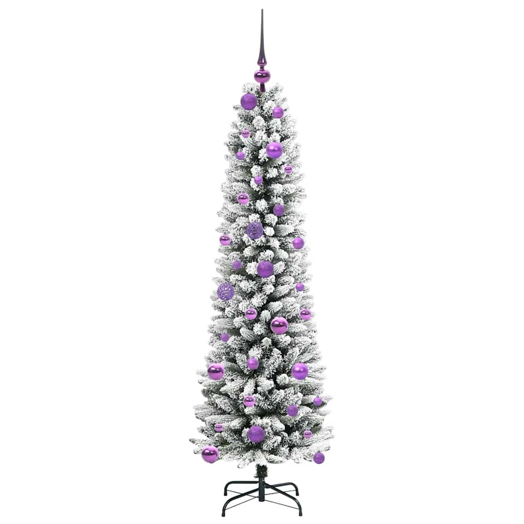 Kunstigt juletræ Hvid 150 cm PVC og metal og plast