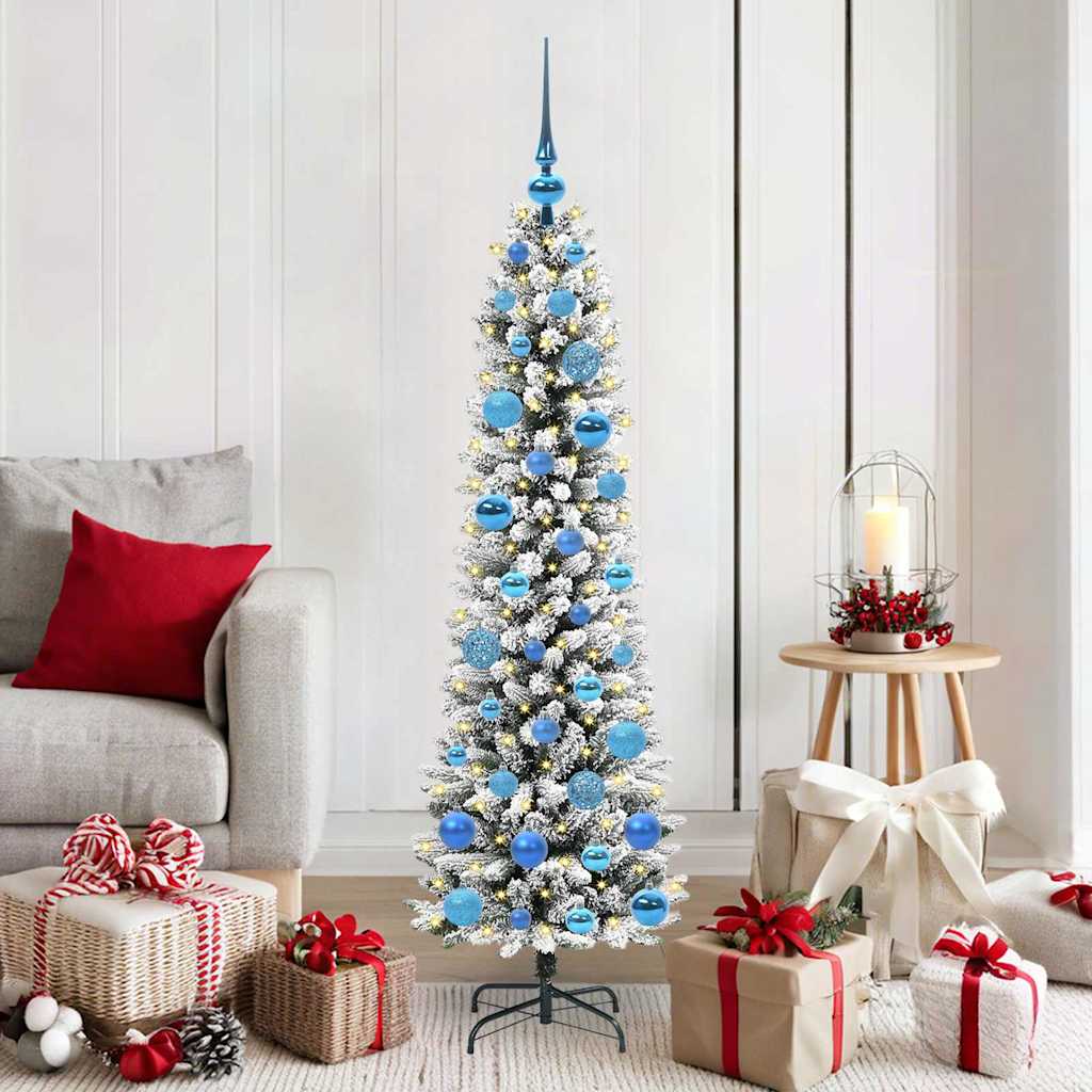 Kunstigt juletræ Hvid 150 cm PVC og metal og plast
