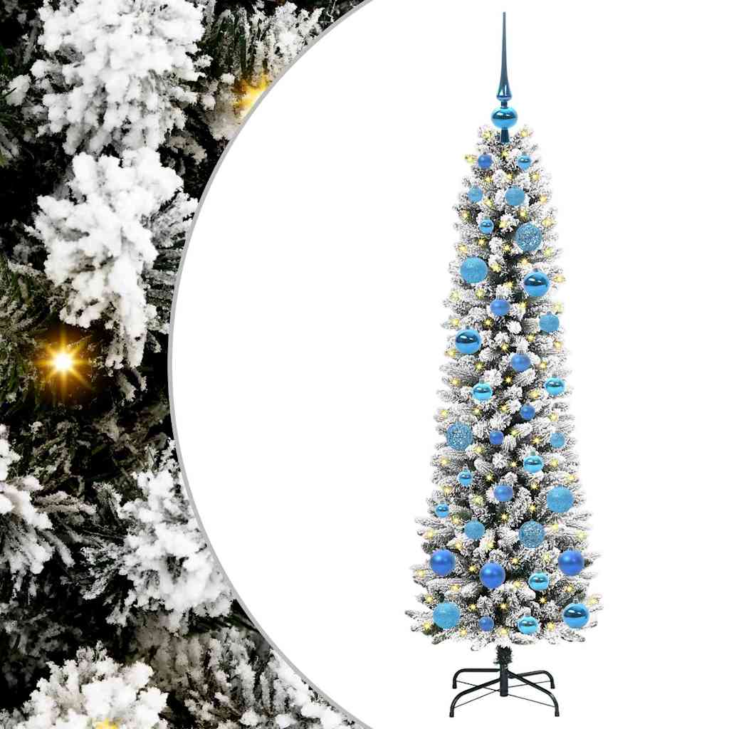 Kunstigt juletræ Hvid 150 cm PVC og metal og plast