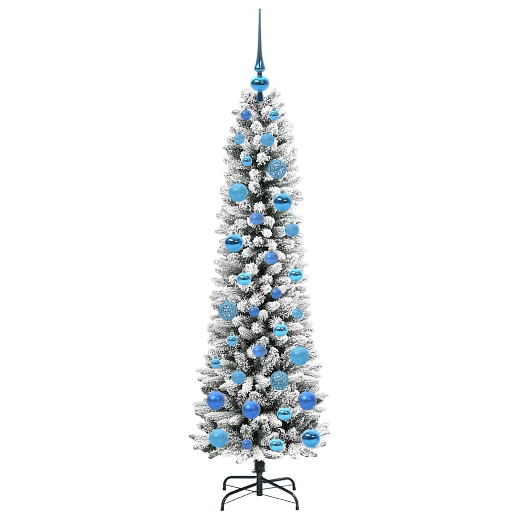Kunstigt juletræ Hvid 150 cm PVC og metal og plast