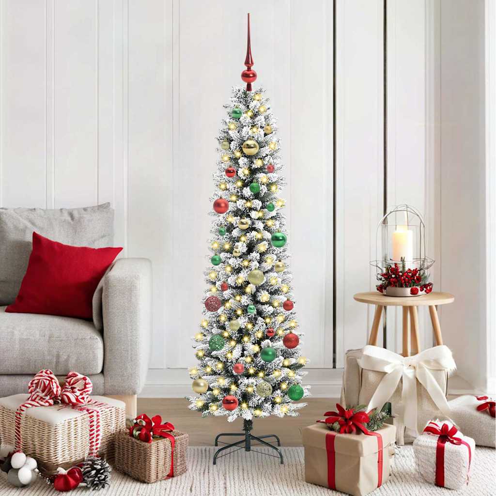 Kunstigt juletræ Hvid 150 cm PVC og metal og plast