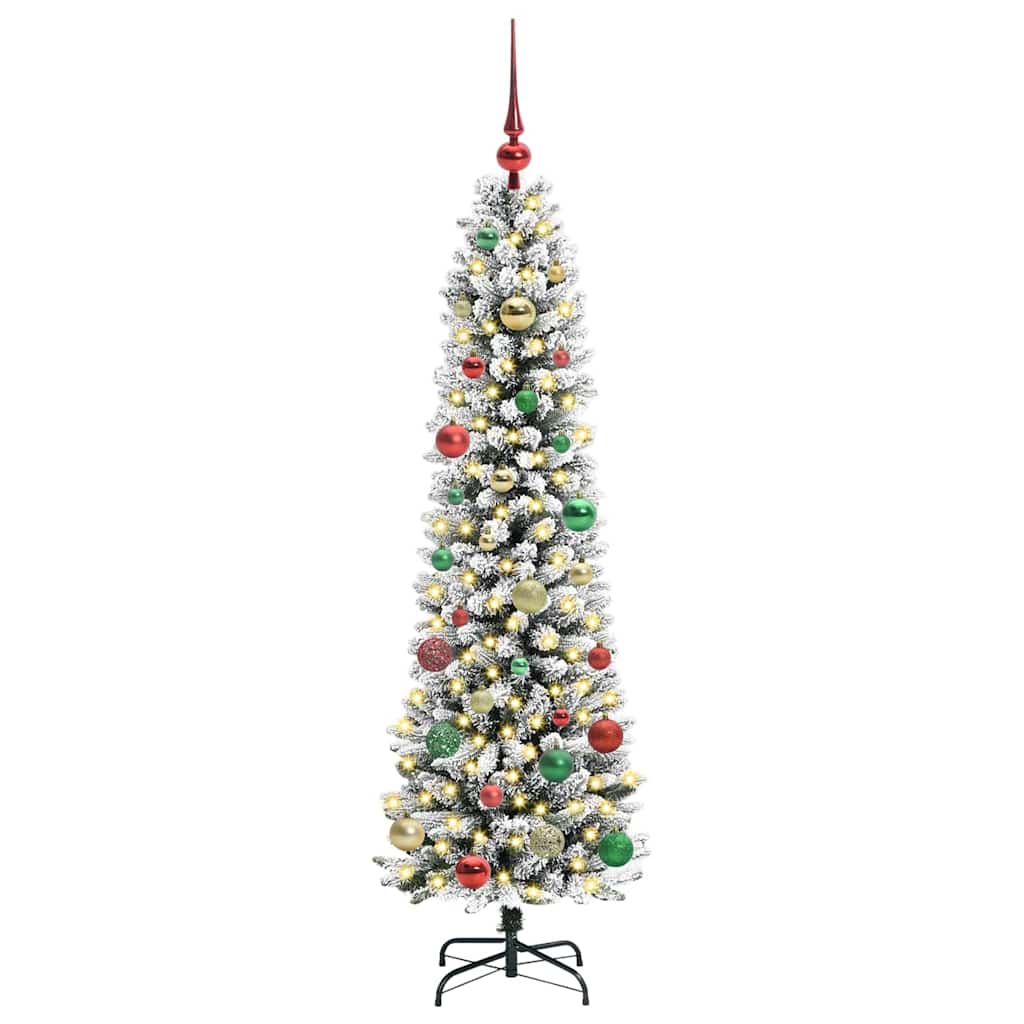 Kunstigt juletræ Hvid 150 cm PVC og metal og plast