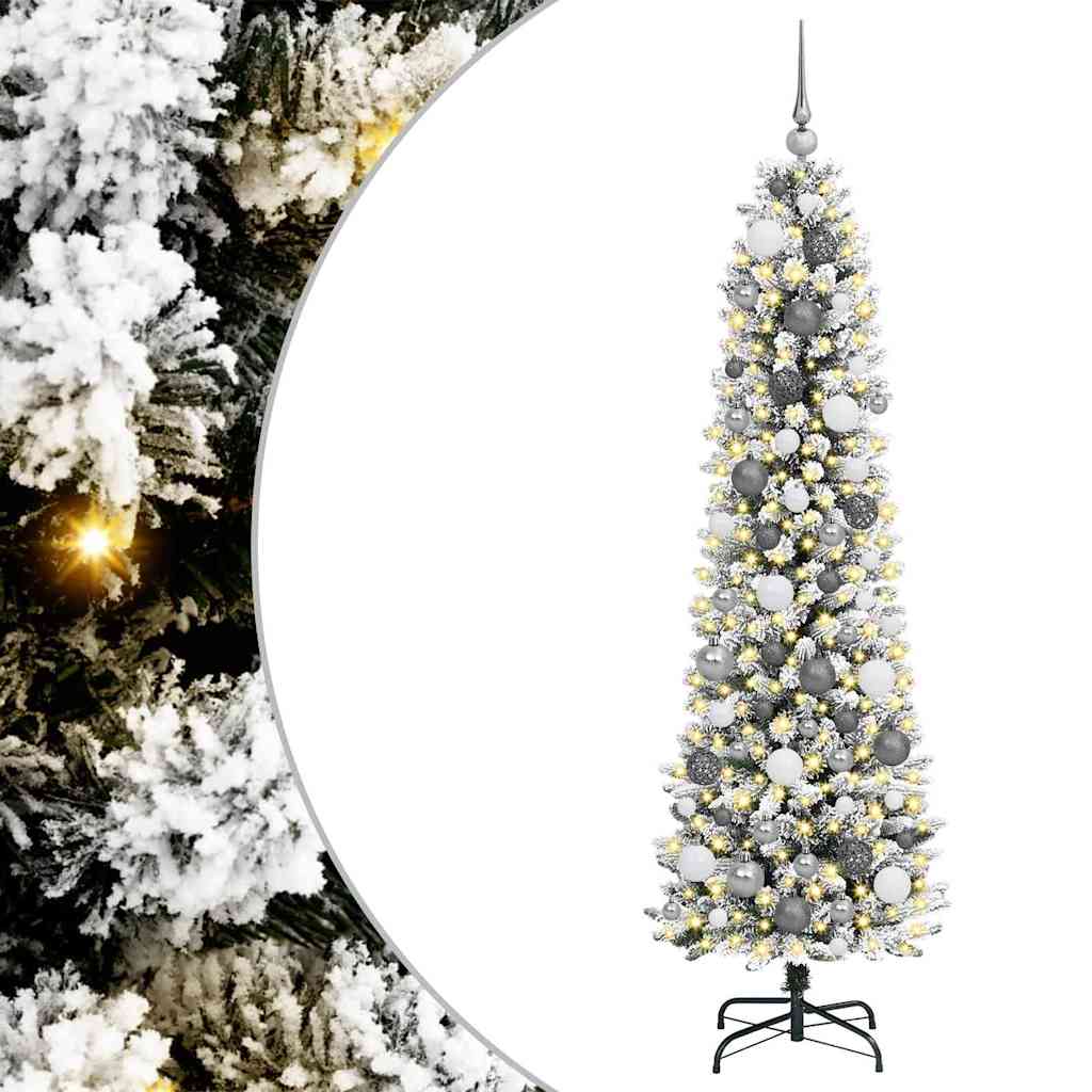 Kunstigt juletræ Hvid 180 cm PVC og metal og plast