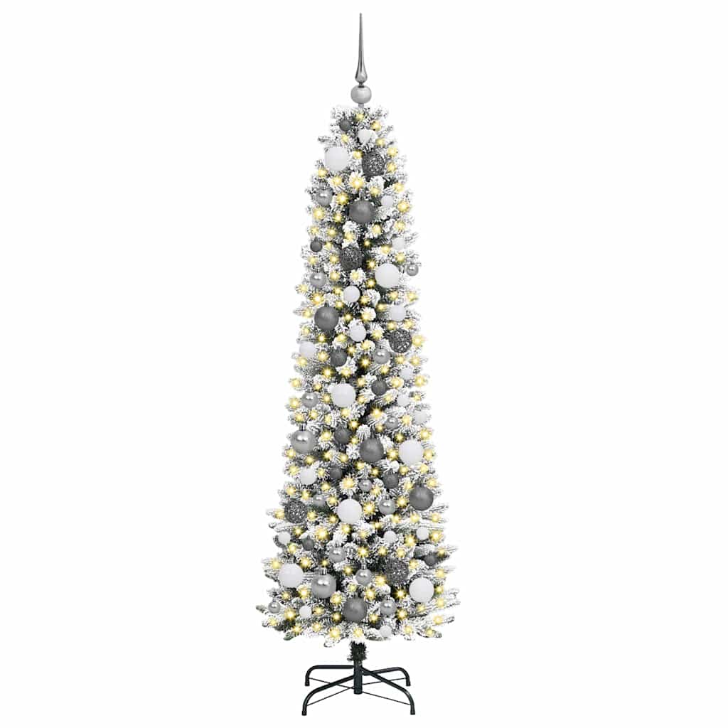 Kunstigt juletræ Hvid 180 cm PVC og metal og plast