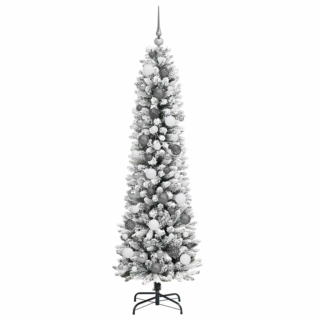 Kunstigt juletræ Hvid 180 cm PVC og metal og plast