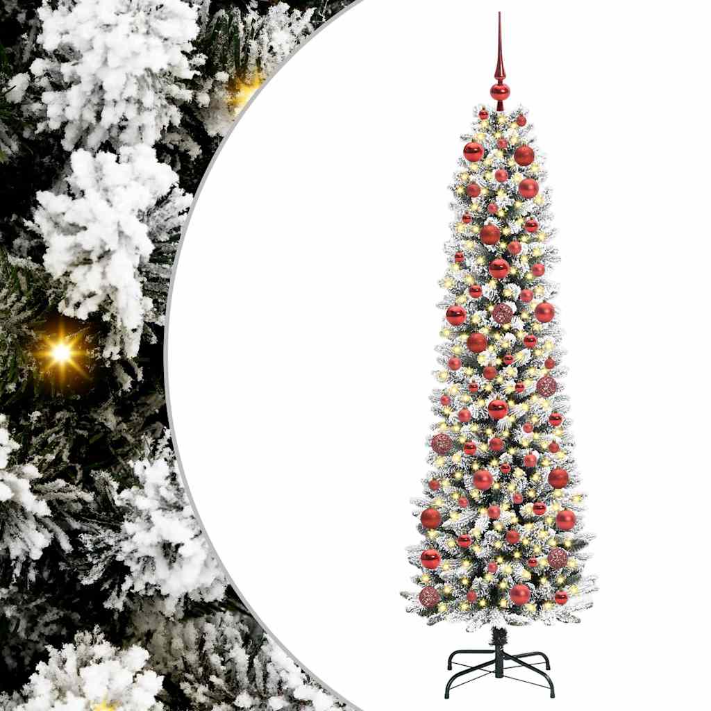 Kunstigt juletræ Hvid 180 cm PVC og metal og plast