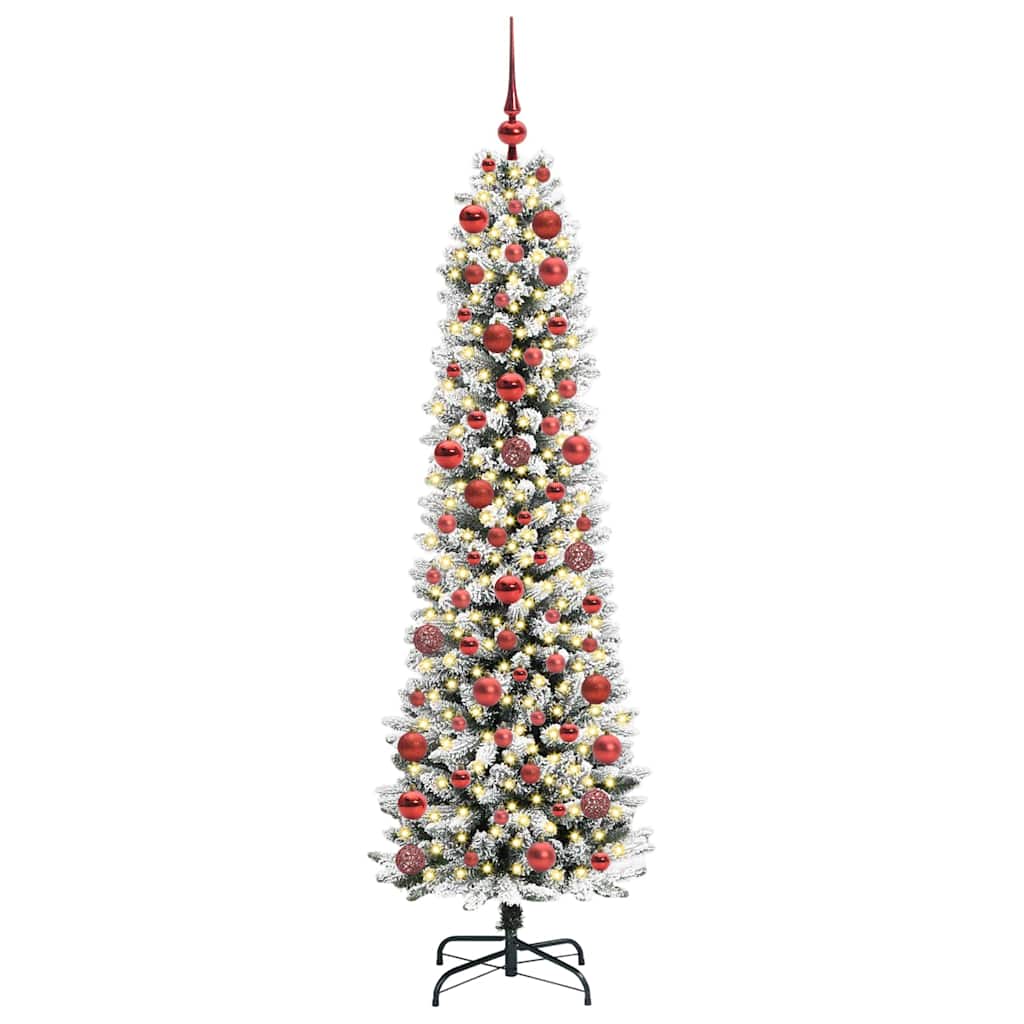 Kunstigt juletræ Hvid 180 cm PVC og metal og plast