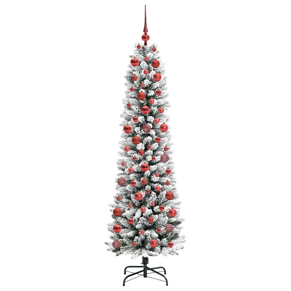 Kunstigt juletræ Hvid 180 cm PVC og metal og plast