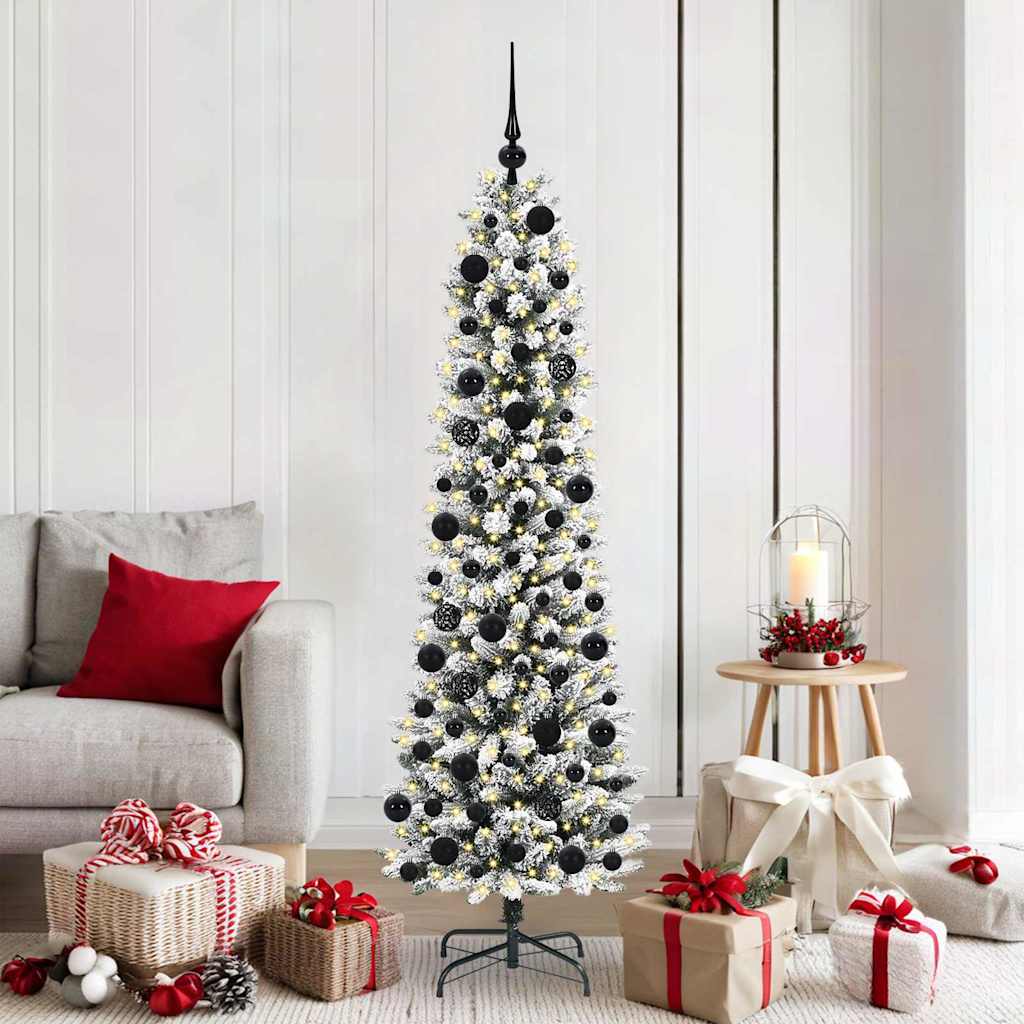 Kunstigt juletræ Hvid 180 cm PVC og metal og plast