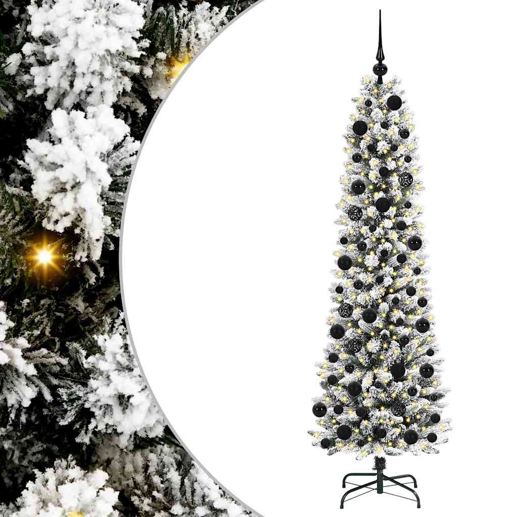 Kunstigt juletræ Hvid 180 cm PVC og metal og plast
