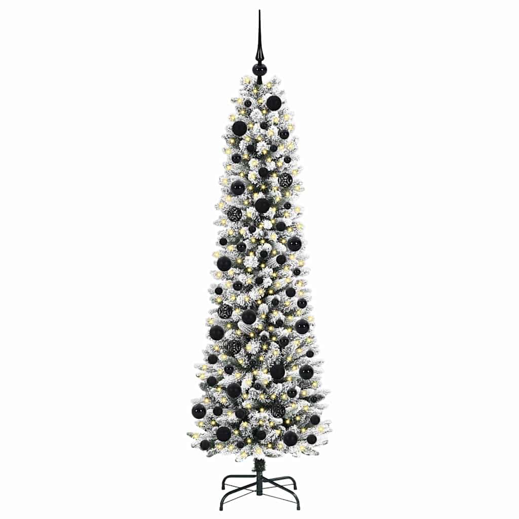 Kunstigt juletræ Hvid 180 cm PVC og metal og plast
