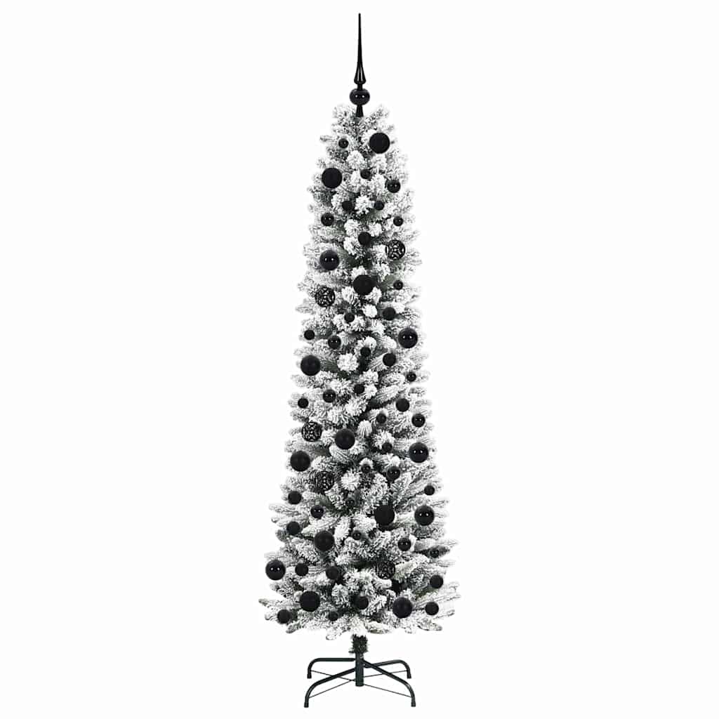 Kunstigt juletræ Hvid 180 cm PVC og metal og plast