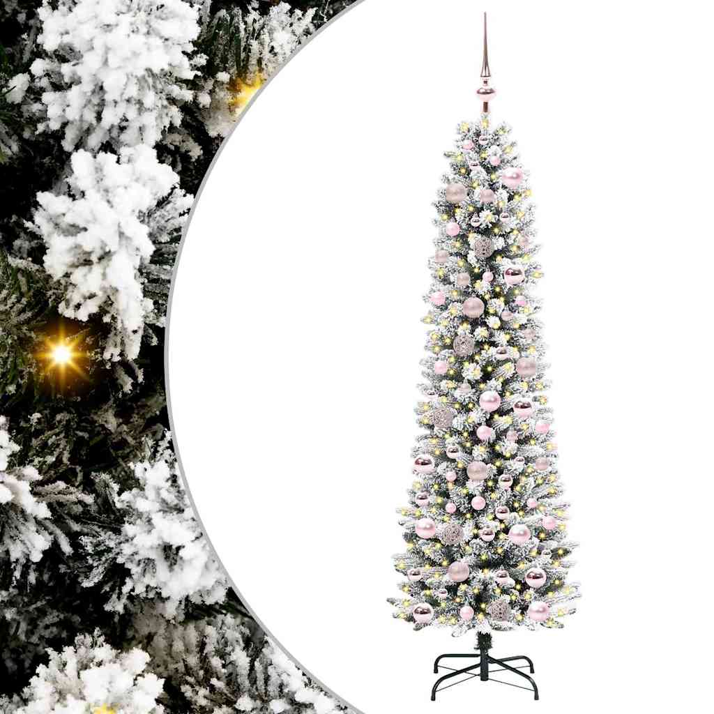 Kunstigt juletræ Hvid 180 cm PVC og metal og plast