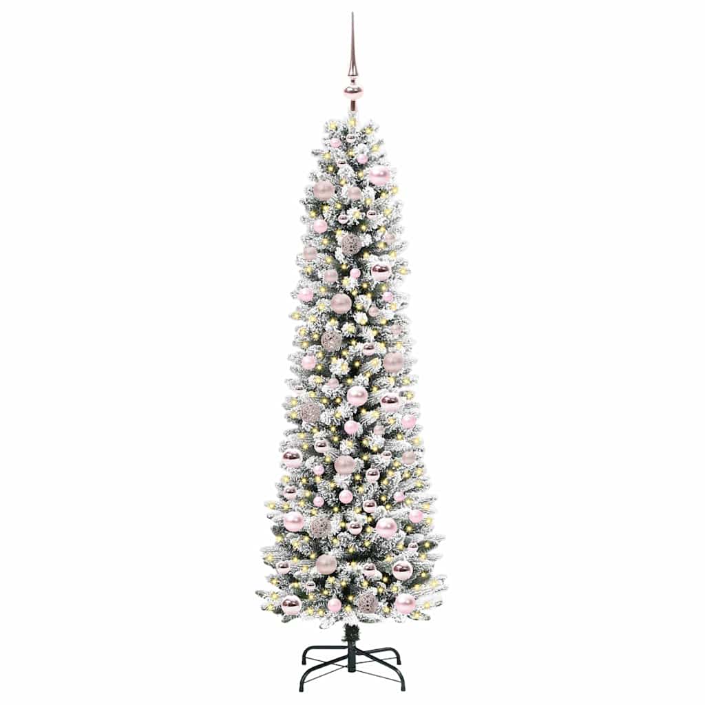 Kunstigt juletræ Hvid 180 cm PVC og metal og plast