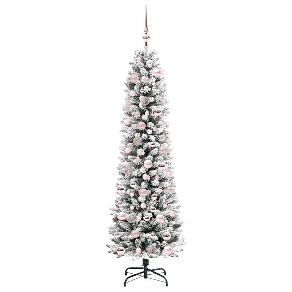 Kunstigt juletræ Hvid 180 cm PVC og metal og plast