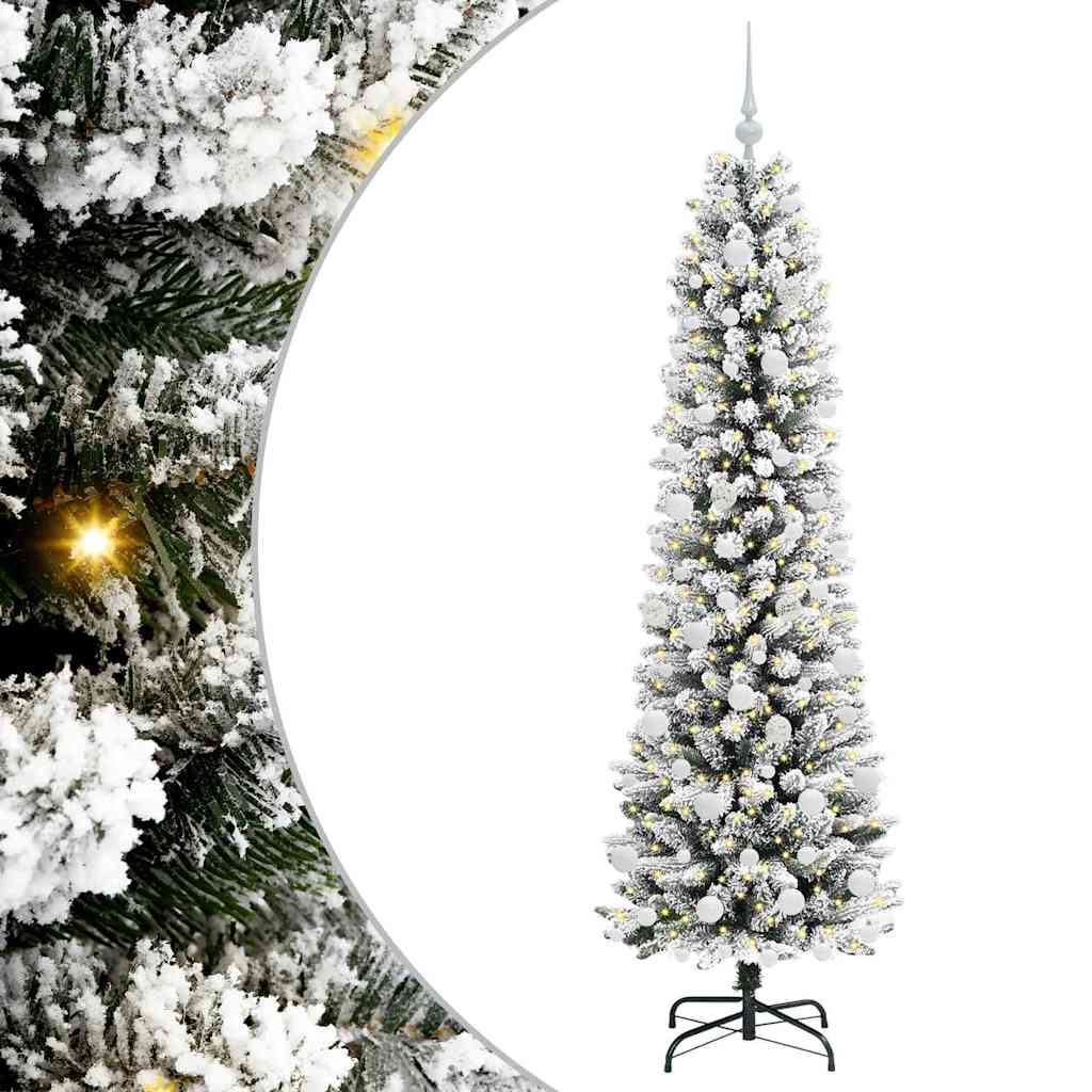 Kunstigt juletræ Hvid 180 cm PVC og metal og plast