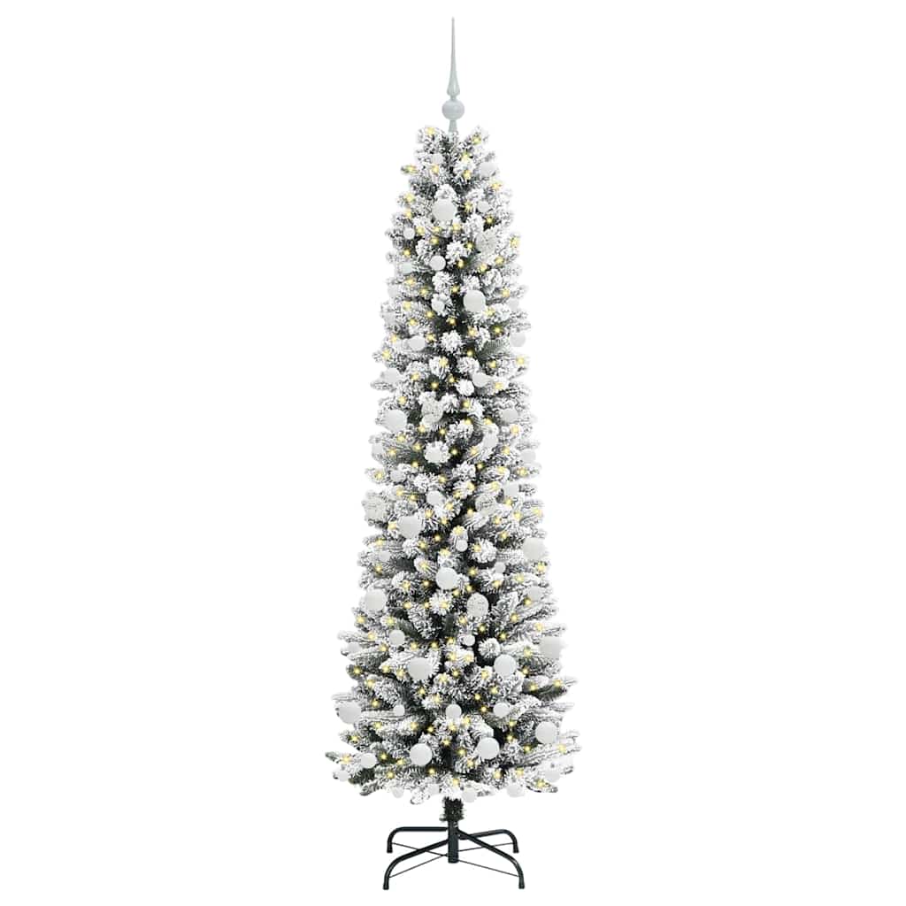 Kunstigt juletræ Hvid 180 cm PVC og metal og plast