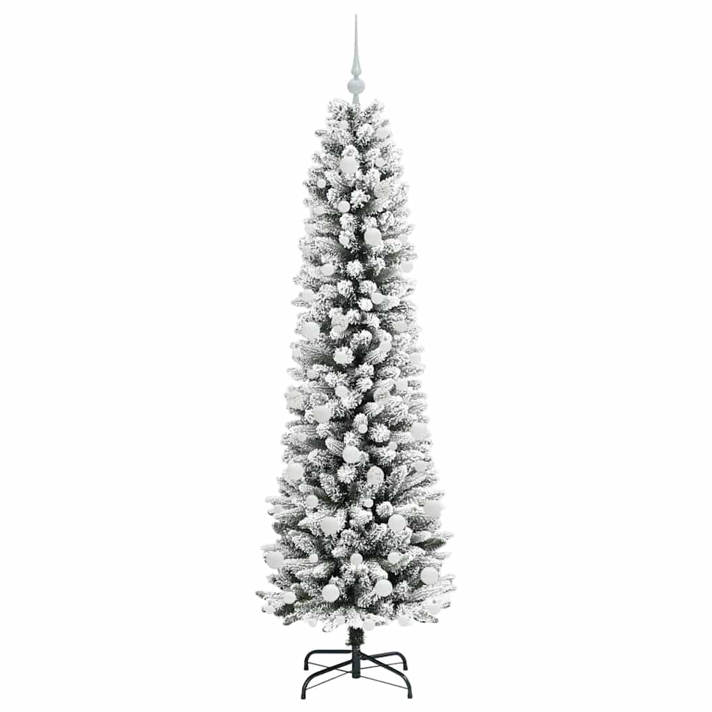 Kunstigt juletræ Hvid 180 cm PVC og metal og plast
