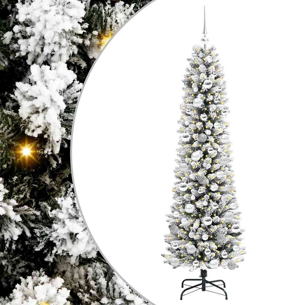 Kunstigt juletræ Hvid 180 cm PVC og metal og plast