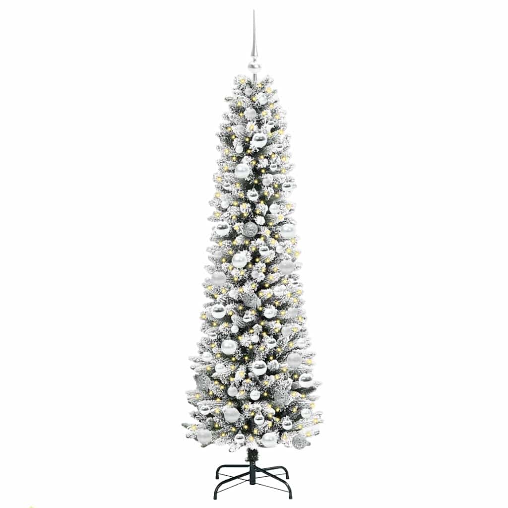 Kunstigt juletræ Hvid 180 cm PVC og metal og plast