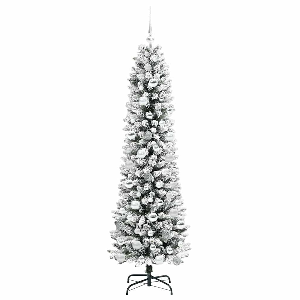 Kunstigt juletræ Hvid 180 cm PVC og metal og plast